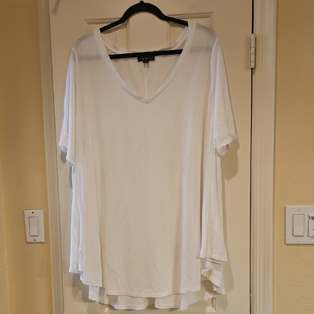 Lane Bryant White Boxy Short Sleeve Tunic